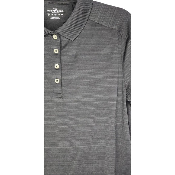 Lands' End Outfitters Women's Rapid Dry Black Tonal Stripe Polo Shirt Top Small - Picture 5 of 11